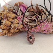 Czarny Turmalin Miedź Wisior Kamienie naturalne Rękodzieło 