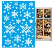 NAKLEJKI ŚWIĄTECZNE OZDOBY NA OKNO SZYBĘ ŚNIEŻYNKI PŁATKI ŚNIEGU 48szt