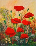 Obraz akrylowy - Maki 1 - 23,8 x 29,7 cm  A. Witkowska oryginał