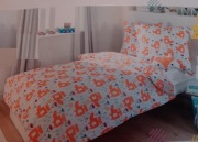 Komplet pościeli dla dzieci rude lisy 160x200cm 2szt.70x80 cm.