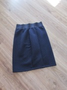 spódnica pikowana prosta rozm 40 L granatowa granat