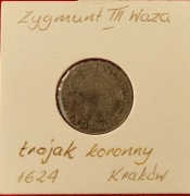 Zygmunt III Waza Trojak koronny 1624 Kraków