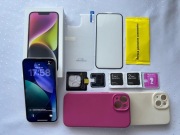 iPhone 14 + zestaw (etui,folie) stan idealny