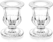 Zestaw 2 małych szklanych świeczników 