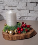 Stroik Świecznik Bożonarodzeniowy ręcznie robiony. Dekoracja 