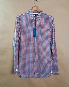 Tommy Hilfiger Koszula Męska Czerwono-Niebieska Kratka Slim Fit S