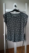 Koszulka szara t-shirt damski z nadrukiem w spinacze