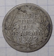 #1570 Włochy Parma  3 lir 1792 rzadka  srebro 