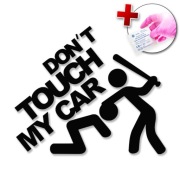 Naklejka DON'T TOUCH MY CAR na samochód, lusterko, kask, szybę