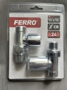 Kpl. zaworów grzejnikowych FERRO chrom G1/2