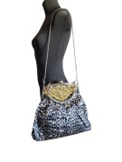 Stylowa pojemna torebka panterka wzór w panterkę vintage 