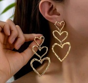 Kolczyki sztyfty w kolorze złotym serca