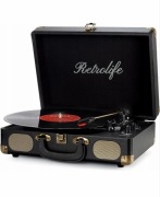 Gramofon Retrolife R609 czarny nowy