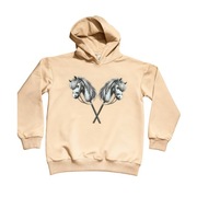 Bluza dziecięca oversize Hobby Horse beżowa z kapturem 122/128