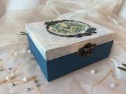 Skrzynka granatowa ze spękaniami, prezent na dzień kobiet, walentynki