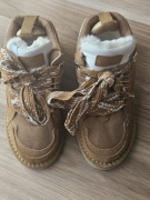 Buty zimowe ocieplane śniegowce brązowe futerko r. 40 – nowe