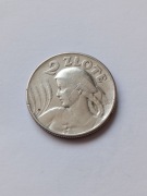 Moneta 2 zł Żniwiarka 1925 r kropka po dacie 