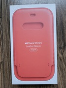 Etui Apple Leather Sleeve iPhone 12 mini MagSafe różowe Pink Citrus