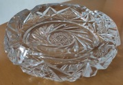 Popielnica kryształ czasu PRL wys. 3 cm średnica 13 cm