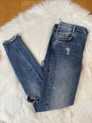 Zara S spodnie damskie jeans z rozdarciami niebieskie
