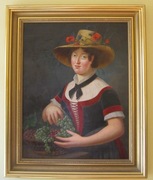 Portret obraz olejny na płótnie XVIII-XIX w 62cm x 80cm