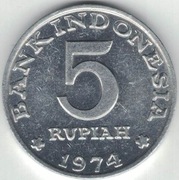 Indonezja 5 rupii 1974 FAO - 28,6 mm