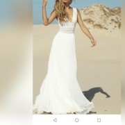 Suknia ślubna Boho, delikatna, zwiewna, piękna