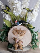 Oryginalny stroik świąteczny wielkanocny z dedykacją. Ozdoba wielkanocna 