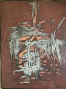 Jan Lessaer- abstrakcja olejna na płótnie