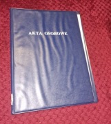 Trójprzedziałowa teczka skoroszytowa na akta osobowe, pamiątka z PRL