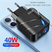 Ładowarka USB-A USB-C QC3.0 QuickCharge 40W szybkie ładowanie WYPRZEDAŻ