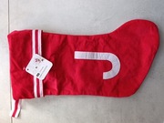 Skarpeta świąteczna czerwona Mikołaja biała czerwona J na prezenty 