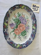 Duży półmisek vintage MADE IN JAPAN 50cm owoce róże lata 70