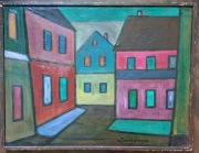 Wacław Jankowski Warszawa Starówka 1979r płótno olej obraz 46x61cm 