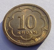 TADŻYKISTAN 10 Diram 2001 okołoMENNICZA