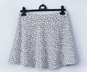 River Island_Mini Spódniczka Klosz Krem Szary*L/XL