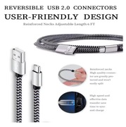 Solidny kabel USB typu C 2.4A do szybkiego ładowania 1metr w oplocie.