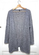 Szary długi sweterkowy kardigan H&M L/XL