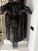 Futro z norek naturalnych długie czarne luksusowe stan idealny r. 36/38