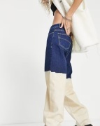 spodnie jeans z proste i efektem dip-dye  lata 90 W28 L32 COLLUSION