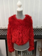 Sweter "futerko" czerwony 