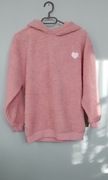 Ciepła różowa bluza dla dziewczynki kaptur rozm.158