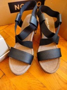 nowe czarne brązowe sandały rozmiar 36 CCC Clara Barson buty na koturnie