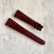 Vintage pasek do zegarka NOS 20mm – bordowy skóra tłoczona