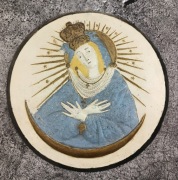 Matka Boska Ostrobramska - Duży stary gipsowy odlew 