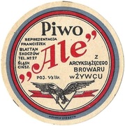 Przedwojenna etykieta na piwo ALE, browar ŻYWIEC, skład SKOCZÓW