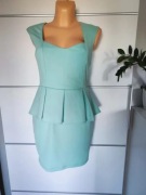 New Look r 40 miętowa sukienka z basinką wesele chrzciny komunia