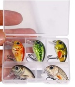 Zestaw woblerów PSTRĄG JAŹ KLEŃ OKOŃ mini 3cm 2g x5 sztuk pudełko