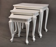 Stoliki taboreciki Shabby Chic 3 w 1 bielone