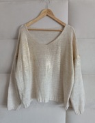 Sweter Made in Italy S M L oversize v neck zara cocomore la milla złoty 